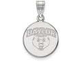 LogoArt Sterling Silver Baylor University Medium Disc Pendant Necklace