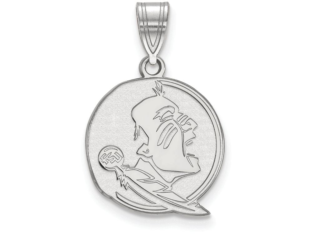 LogoArt Sterling Silver Florida State University Medium Pendant Necklace