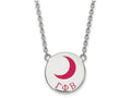 LogoArt Sterling Silver Gamma Phi Beta Small Enameled Pendant Necklace With 18 Inch
