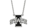 LogoArt Sterling Silver Iowa State University Large Enamel Pendant Necklace