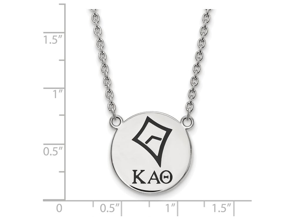 LogoArt Sterling Silver Kappa Alpha Theta Small Enameled Pendant Necklace With 18 Inch