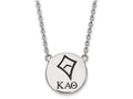 LogoArt Sterling Silver Kappa Alpha Theta Small Enameled Pendant Necklace With 18 Inch