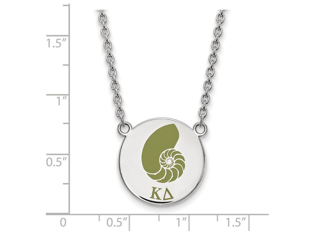 LogoArt Sterling Silver Kappa Delta Small Enameled Pendant Necklace With 18 Inch