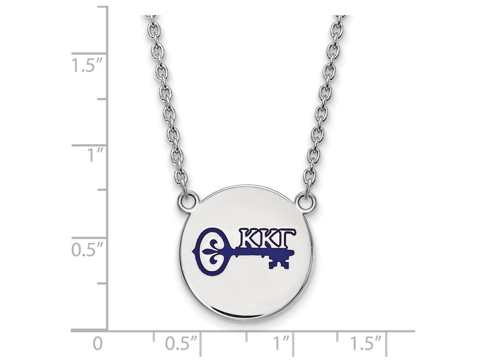 LogoArt Sterling Silver Kappa Kappa Gamma Small Enameled Pendant Necklace With 18 Inch