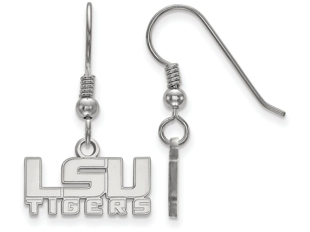 LogoArt Sterling Silver Louisiana State University Xs Dangle Earrings Wire