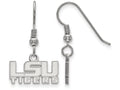 LogoArt Sterling Silver Louisiana State University Xs Dangle Earrings Wire