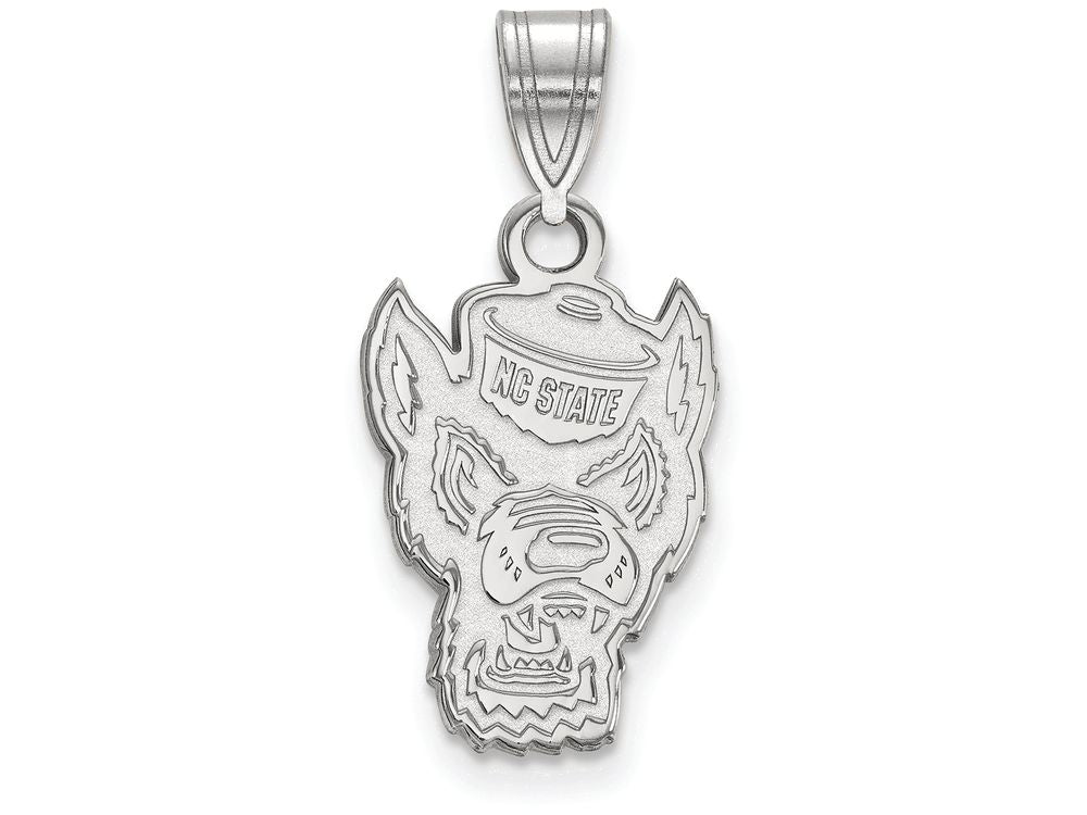 LogoArt Sterling Silver North Carolina State University Medium Pendant Necklace