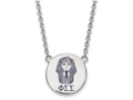 LogoArt Sterling Silver Phi Sigma Sigma Small Enameled Pendant Necklace With 18 Inch