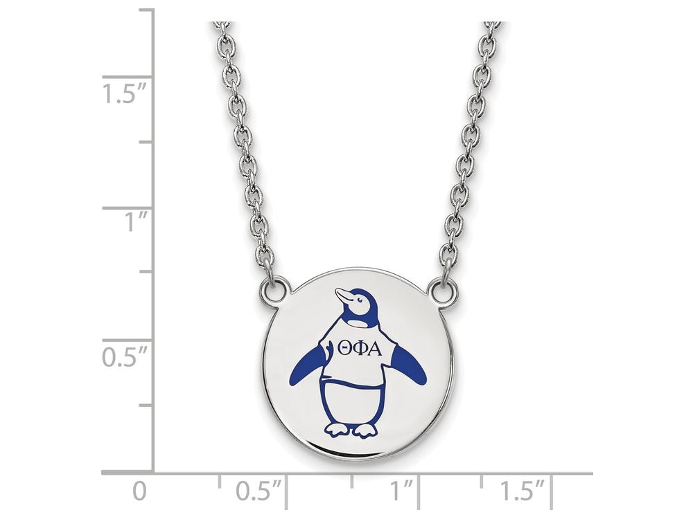 LogoArt Sterling Silver Theta Phi Alpha Small Enameled Pendant Necklace With 18 Inch