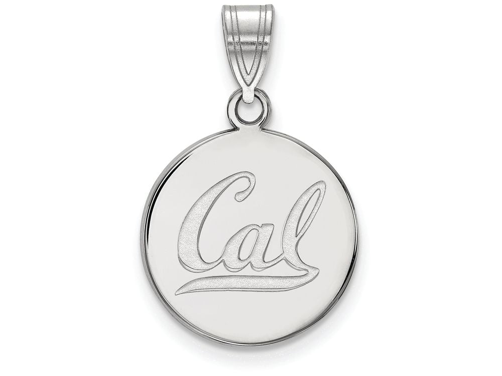 LogoArt Sterling Silver University Of California Berkeley Medium Disc Pendant Necklace