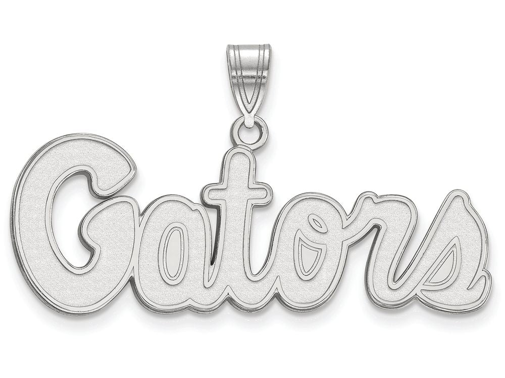 LogoArt Sterling Silver University Of Florida Medium Pendant Necklace