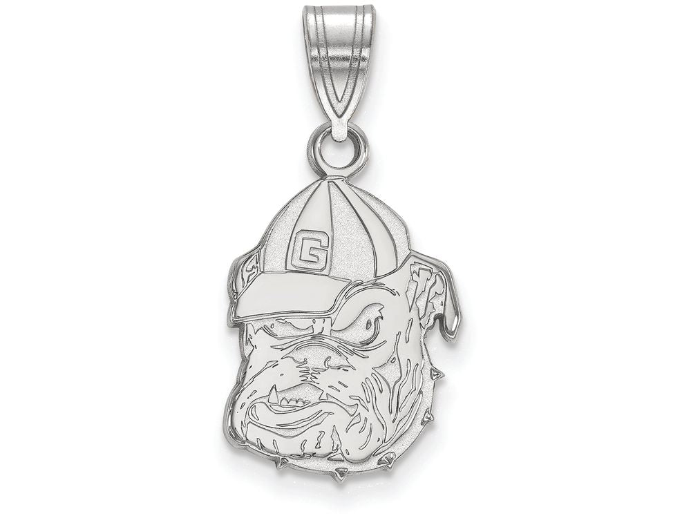 LogoArt Sterling Silver University Of Georgia Medium Pendant Necklace