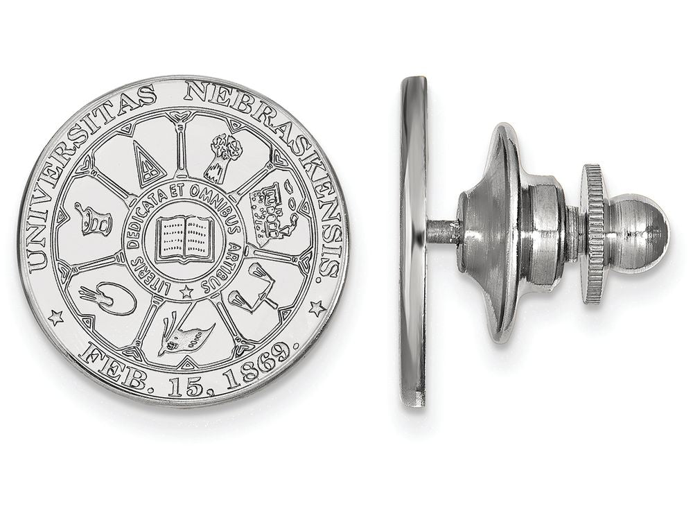 LogoArt Sterling Silver University Of Nebraska Crest Lapel Pin