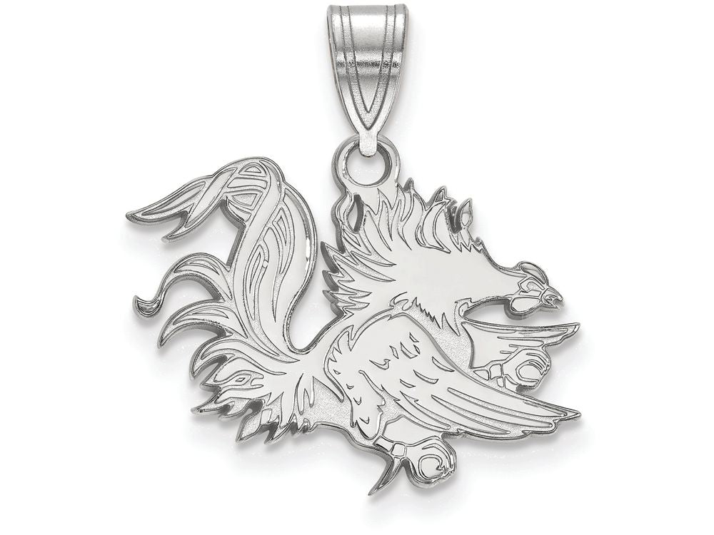 LogoArt Sterling Silver University Of South Carolina Medium Pendant Necklace