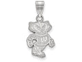 LogoArt Sterling Silver University Of Wisconsin Medium Pendant Necklace