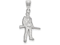 LogoArt Sterling Silver West Virginia University Medium Pendant Necklace