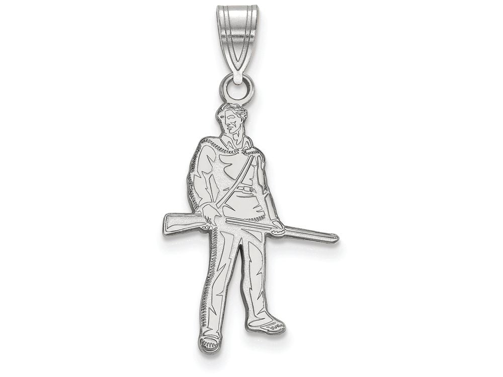 LogoArt Sterling Silver West Virginia University Medium Pendant Necklace