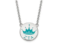 LogoArt Sterling Silver Zeta Tau Alpha Small Enameled Pendant Necklace With 18 Inch