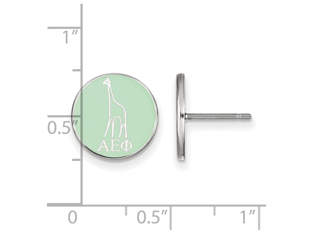 LogoArt Sterling Silver Alpha Epsilon Phi Enameled Post Earrings