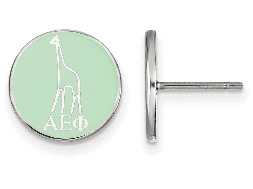 LogoArt Sterling Silver Alpha Epsilon Phi Enameled Post Earrings