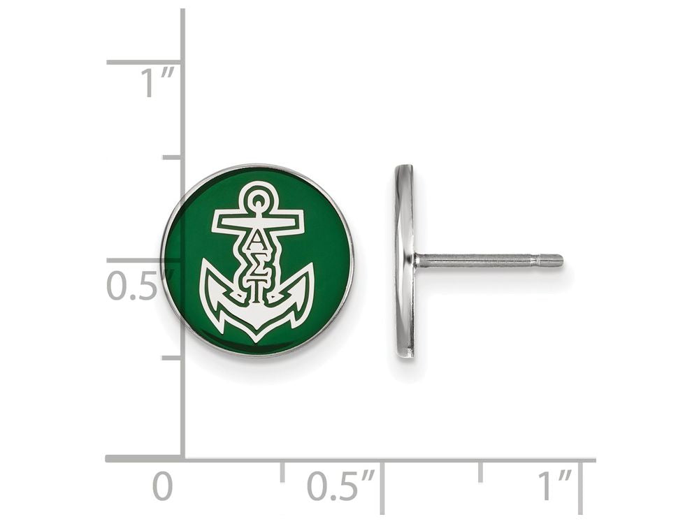 LogoArt Sterling Silver Alpha Sigma Tau Enameled Post Earrings