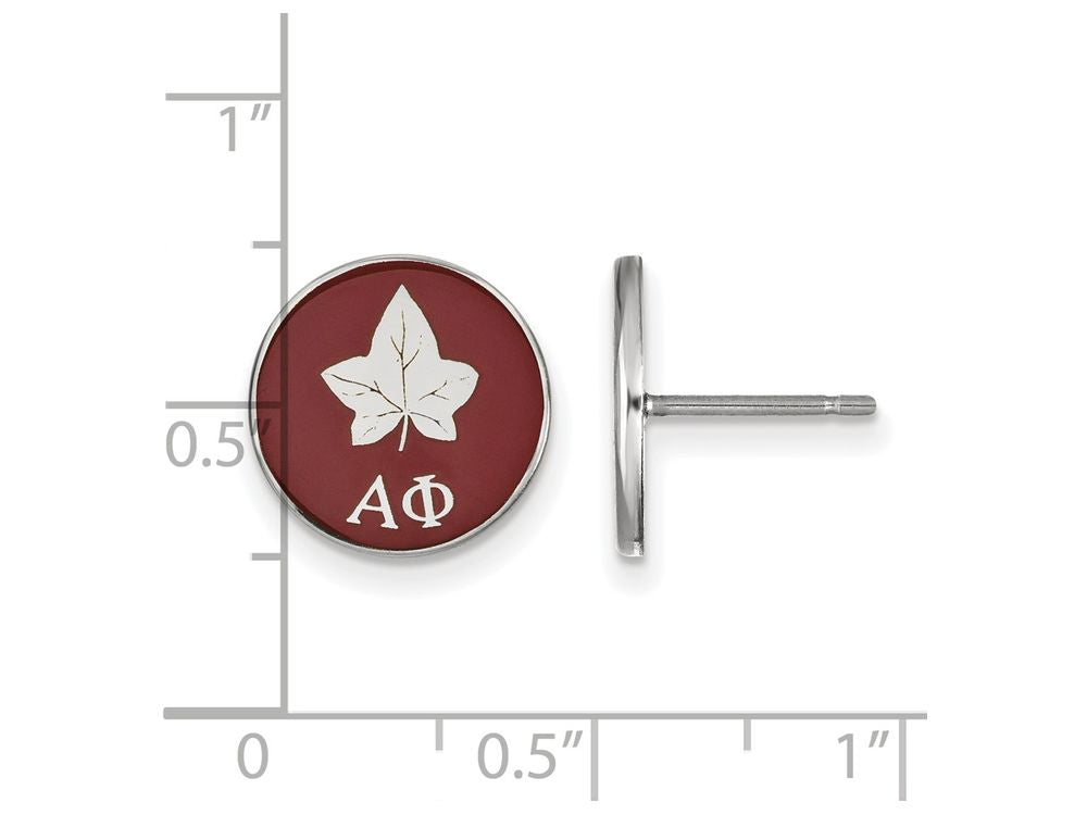 LogoArt Sterling Silver Alpha Phi Enameled Post Earrings