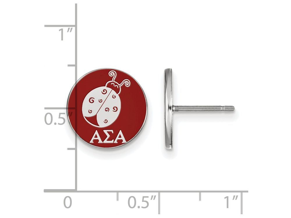 LogoArt Sterling Silver Alpha Sigma Alpha Enameled Post Earrings