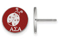 LogoArt Sterling Silver Alpha Sigma Alpha Enameled Post Earrings