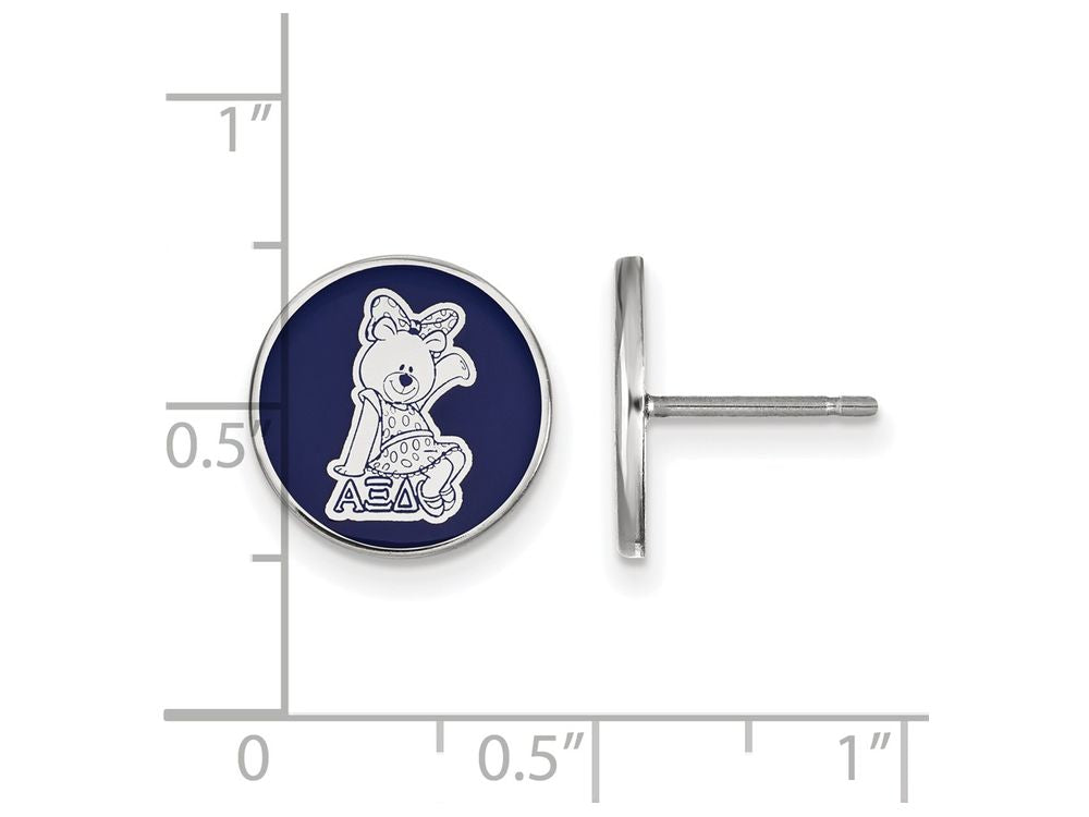 LogoArt Sterling Silver Alpha Xi Delta Enameled Post Earrings