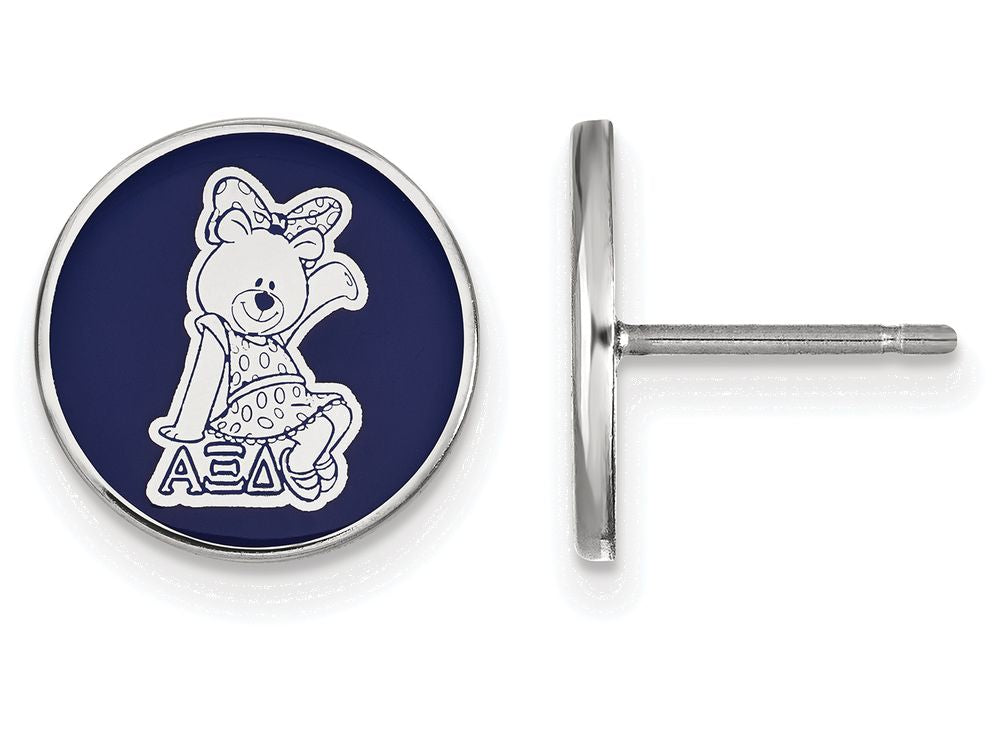 LogoArt Sterling Silver Alpha Xi Delta Enameled Post Earrings
