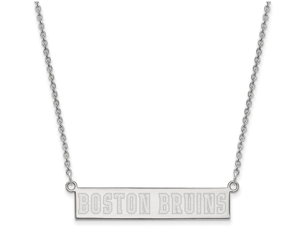 Logoart 925 Sterling Silver Boston Bruins Small Bar Necklace
