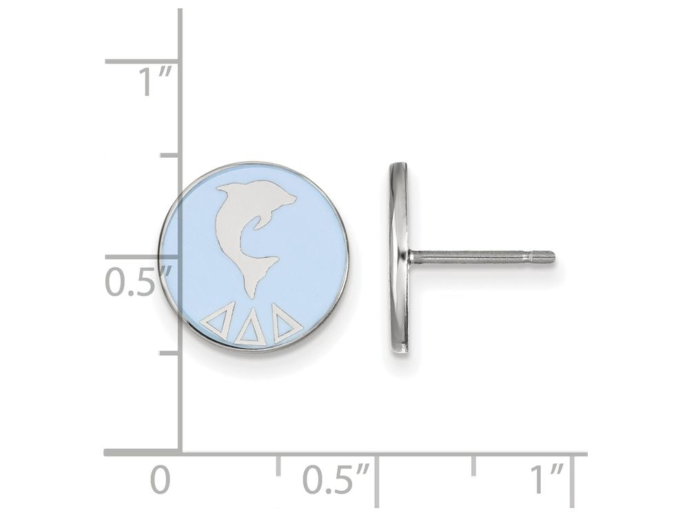 LogoArt Sterling Silver Delta Delta Delta Enameled Post Earrings