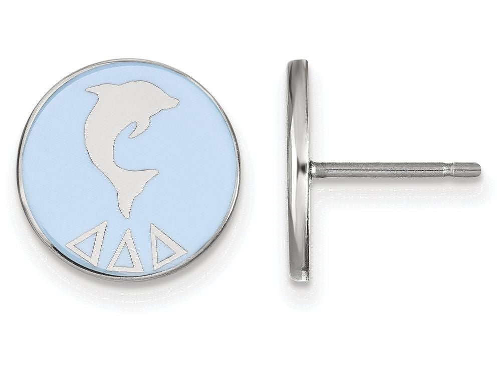LogoArt Sterling Silver Delta Delta Delta Enameled Post Earrings