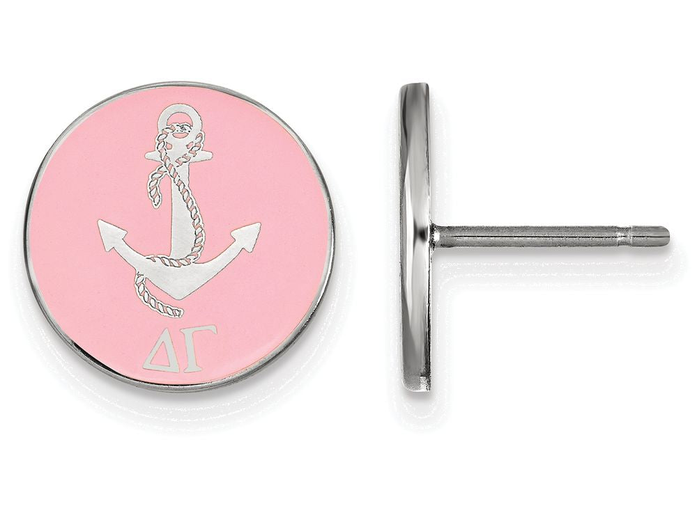 LogoArt Sterling Silver Delta Gamma Enameled Post Earrings
