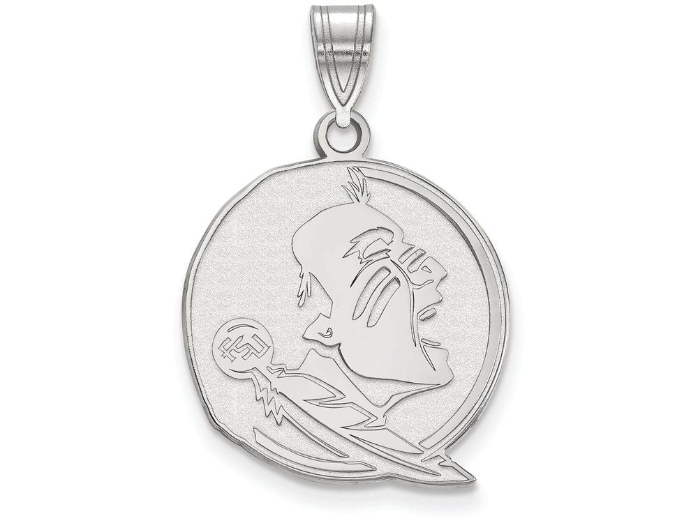 LogoArt Sterling Silver Florida State University Large Pendant Necklace