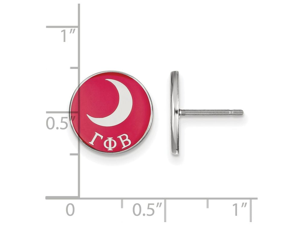 LogoArt Sterling Silver Gamma Phi Beta Enameled Post Earrings