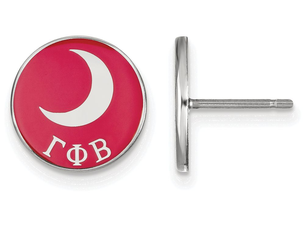LogoArt Sterling Silver Gamma Phi Beta Enameled Post Earrings