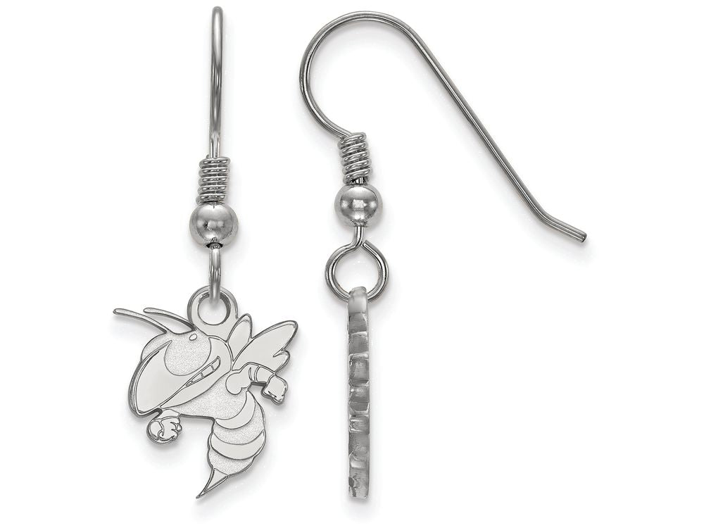 LogoArt Sterling Silver Georgia Institute Of Technology Small Dangle Earrings Wire