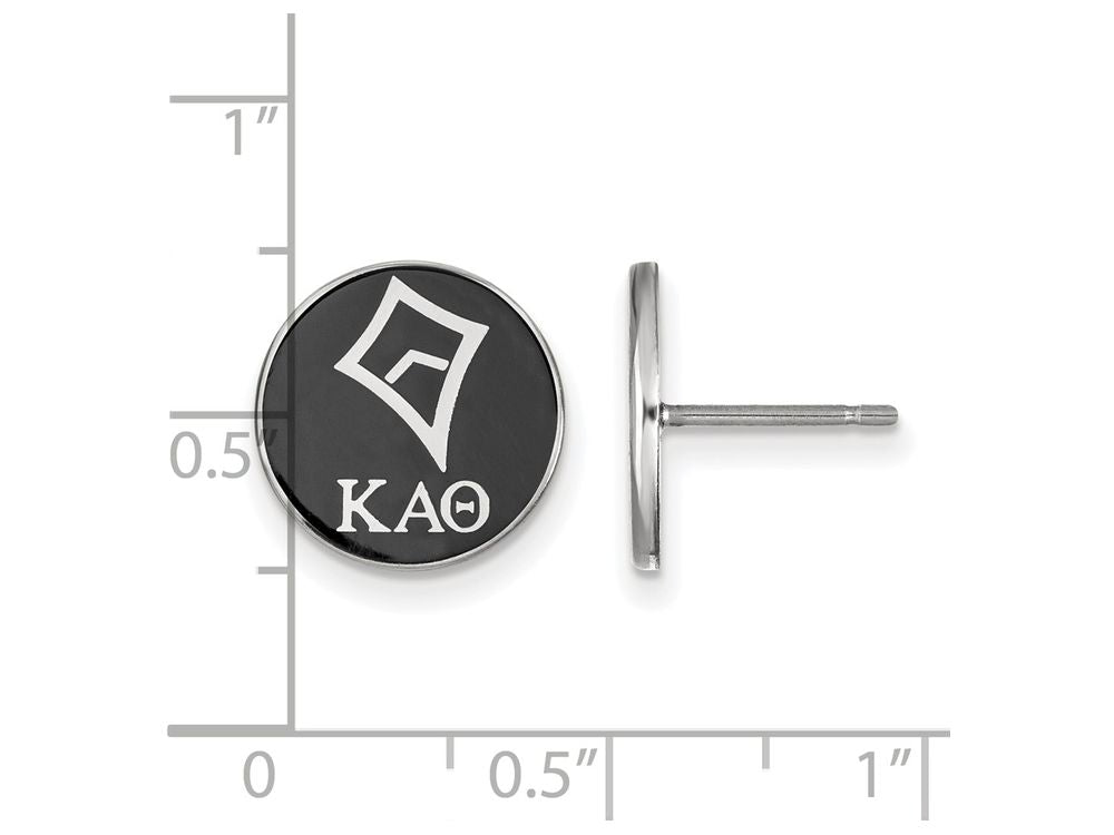 LogoArt Sterling Silver Kappa Alpha Theta Enameled Post Earrings