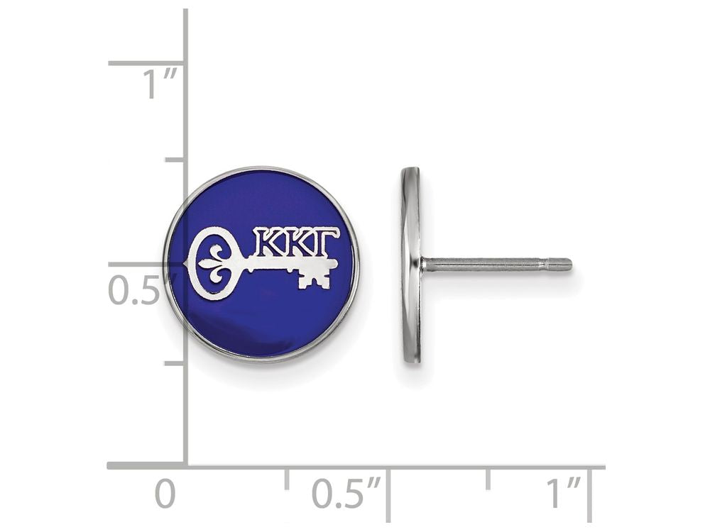 LogoArt Sterling Silver Kappa Kappa Gamma Enameled Post Earrings