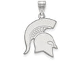 LogoArt Sterling Silver Michigan State University Large Pendant Necklace