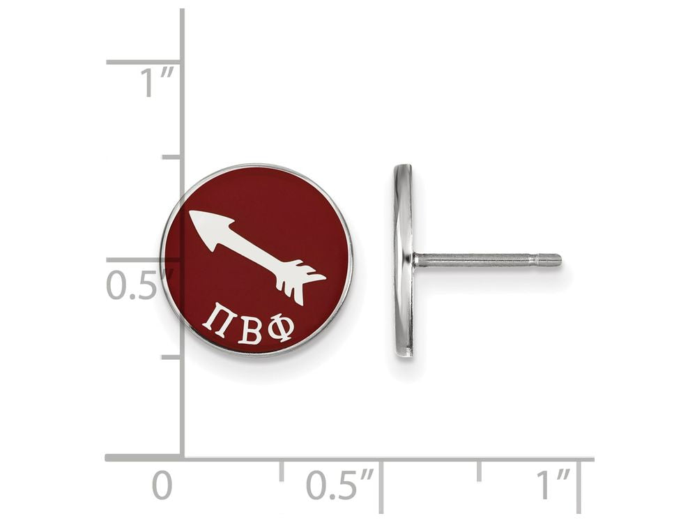 LogoArt Sterling Silver Pi Beta Phi Enameled Post Earrings