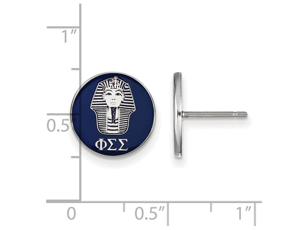 LogoArt Sterling Silver Phi Sigma Sigma Enameled Post Earrings