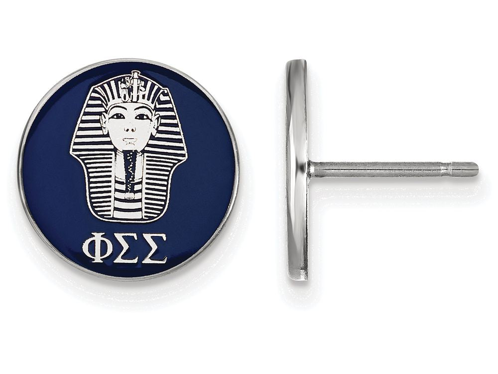 LogoArt Sterling Silver Phi Sigma Sigma Enameled Post Earrings