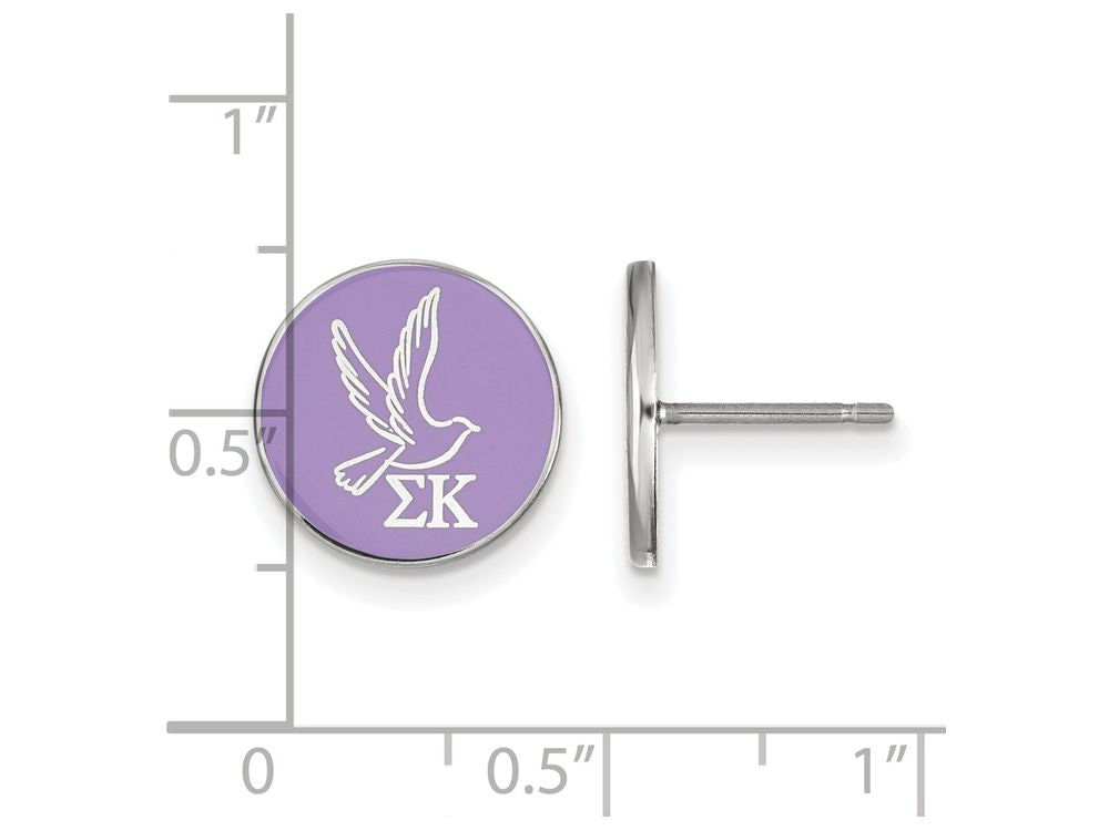 LogoArt Sterling Silver Sigma Kappa Enameled Post Earrings
