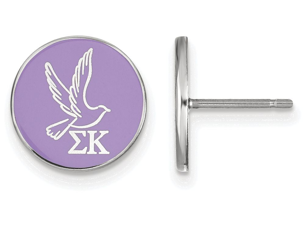 LogoArt Sterling Silver Sigma Kappa Enameled Post Earrings