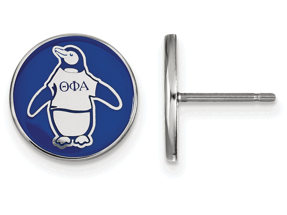 LogoArt Sterling Silver Theta Phi Alpha Enameled Post Earrings
