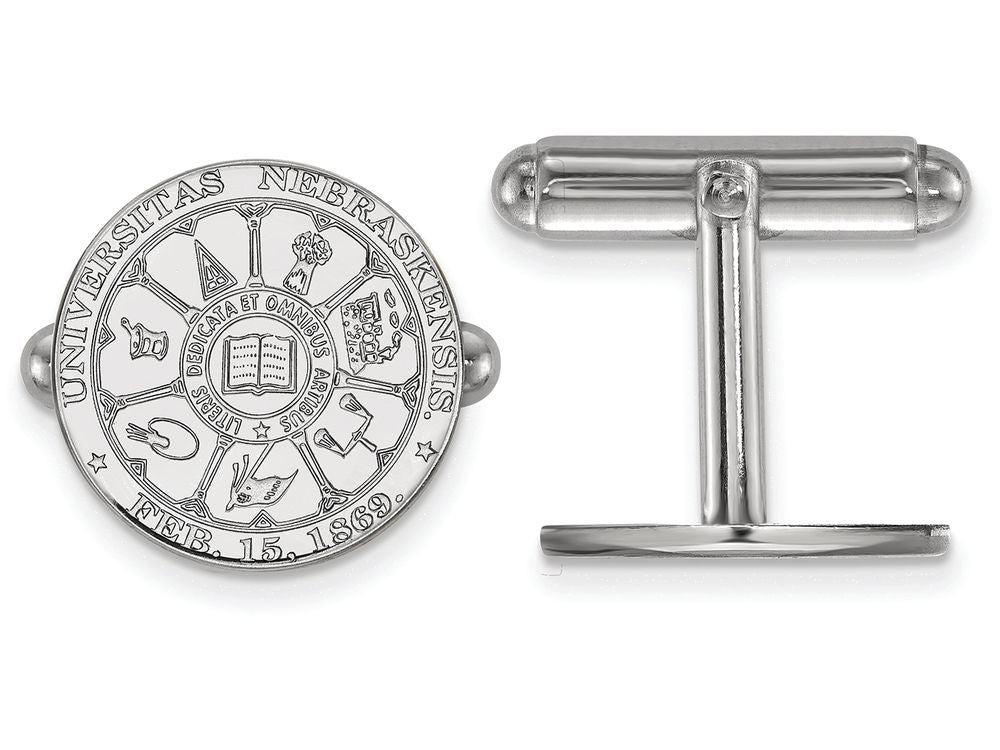 LogoArt Sterling Silver University Of Nebraska Crest Cuff Link