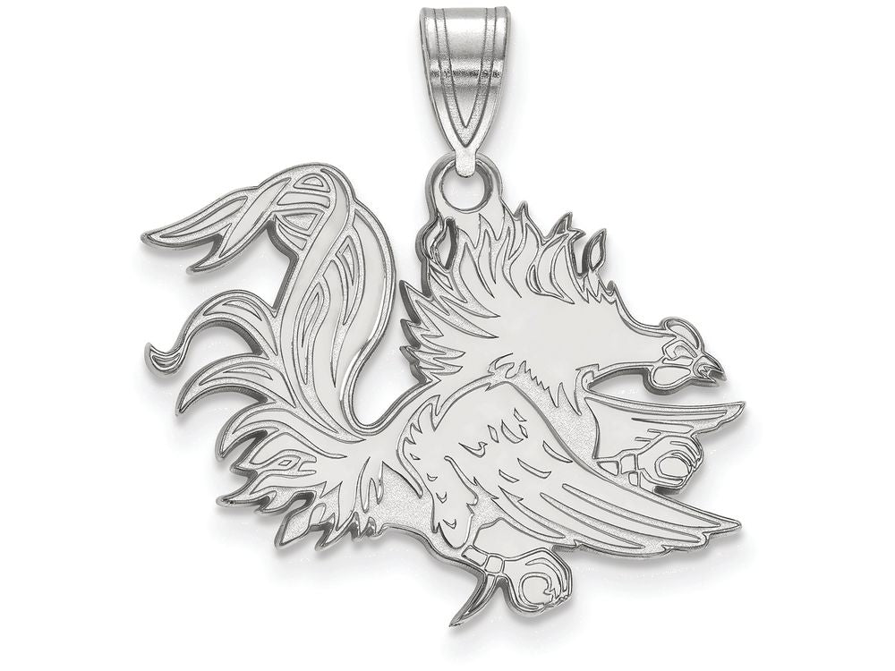 LogoArt Sterling Silver University Of South Carolina Large Pendant Necklace