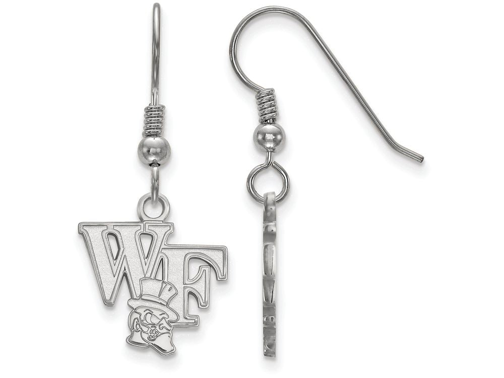 LogoArt Sterling Silver Wake Forest University Small Dangle Earrings Wire